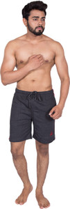 27Ashwood Solid Men Black Sports Shorts