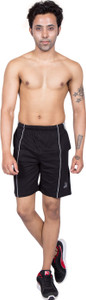 27Ashwood Solid Men Black Sports Shorts