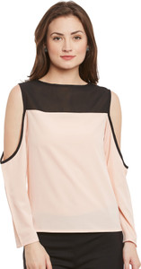 Popnetic Casual Full Sleeve Solid Women Pink Top