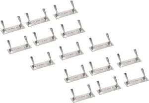 DOCOSS Set Of 15 -DELUXE 2 Pin Bathroom Cloth Hanger Wall Door Hooks Robe For Hanging keys,Clothes,towel 2 - Pronged Hook Rail