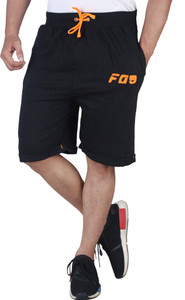 Fingers Solid Men Black Basic Shorts