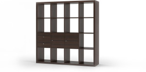 Urban Ladder Boeberg Bookshelf 4 x 4; Inserts : 2 cabinet, 1 drawers Engineered Wood Semi-Open Book Shelf