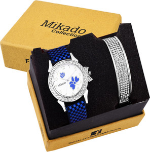 Mikado New fashionable and White dial butterfly casual analog watch for women and girls Watch - For Girls
