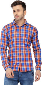 Being Fab Men's Checkered Casual Red Shirt