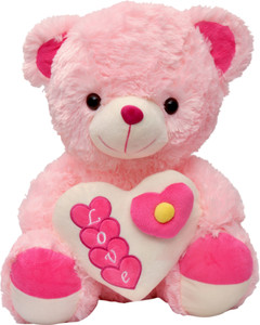 Sunshine Gifting Pink Cute Teddy with Heart Stuffed Soft Plush Toy Love Girl(43 cm long) - 20 cm