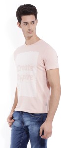 lee graphic print men round neck pink t-shirt L28765CB0H20CAMEO ROSE