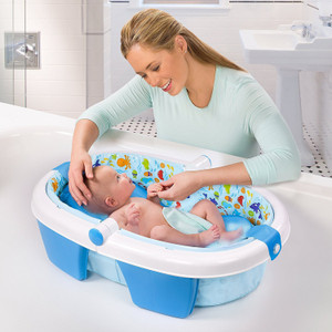 Summer Infant Newborn To Toddler Fold Away Baby Bath Tub Duck Diverblue