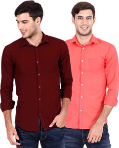 Rope Men's Solid Casual Maroon, Red Shirt