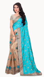 M.S.Retail Embroidered Bollywood Silk, Net Saree