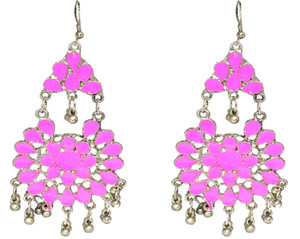 Jewels Kafe Oxidised Silver Afgani Tribal Alloy Dangle Earring