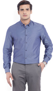 Arrow New York Men's Solid Formal Dark Blue Shirt