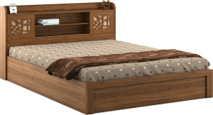 Spacewood Engineered Wood Queen Bed With Storage Finish Color