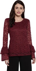 annabelle by pantaloons casual full sleeve solid women red top