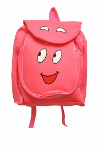 Kidz Zone Pink Smile Bag Soft Toy Backpack