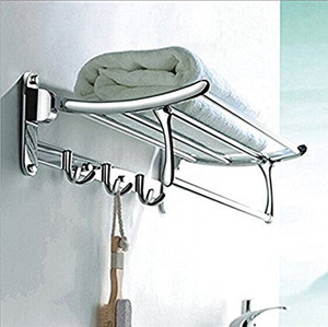 Handy Folding Towel Rack Stainless Steel Wall Shelf