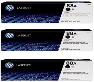 Laser Jet HP 88A Pack Of 3 Black Toner Cartridge Single Color Toner