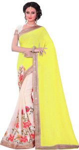 M.S.Retail Embroidered Bollywood Chiffon Saree