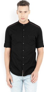 Locomotive Men's Solid Casual Black Shirt