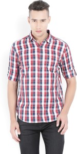 Locomotive Men's Checkered Casual Red Shirt