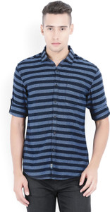 Locomotive Men's Striped Casual Blue Shirt