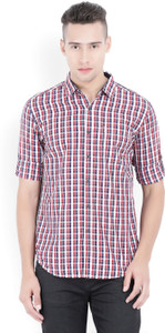 Locomotive Men's Checkered Casual Red Shirt