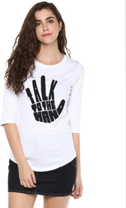 Young Trendz Graphic Print Women Round Neck White T-Shirt
