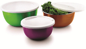 Lavi 3 DiffrentSize Diffrent Color Combo Bowl Stainless Steel Bowl Set