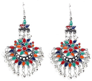 GoldNera Afgani Zehnab Oxidized Antique Traditional Alloy Dangle Earring