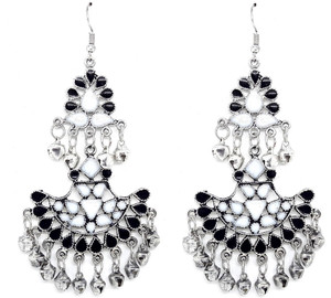 GoldNera Afgani Reshma Oxidized Antique Traditional Alloy Dangle Earring
