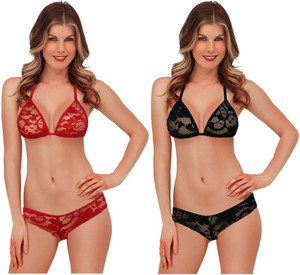 Luste Luste polyester bikini 2 pics Combo set Solid Women's Swimsuit