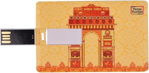 Tangy Turban Credit Card Size with India Gate Print 32 GB Pen Drive(Orange, Yellow)