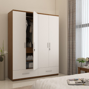 Spacewood Classy Engineered Wood 4 Door Wardrobe