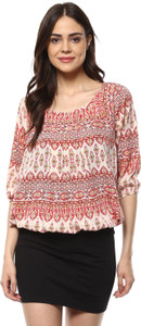 Mayra Casual 3/4th Sleeve Printed Women's Multicolor Top