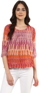 Mayra Casual 3/4th Sleeve Printed Women's Multicolor Top