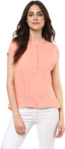 Mayra Casual Half Sleeve Solid Women's Pink Top