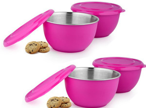 Meenamart Microwave safe Stainless Steel Bowl Set