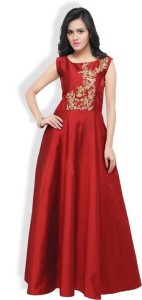 active anarkali gown(maroon) G048-Lina Red-Active