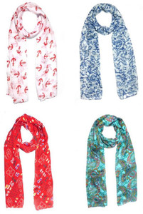 Sri Belha Fashions Floral Print Poly Cotton Girls Scarf