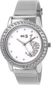 MKS hot peafowl look White Dial Watch - For Girls