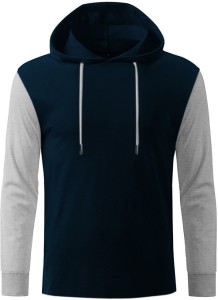 ghpc solid men hooded dark blue t-shirt TS900903