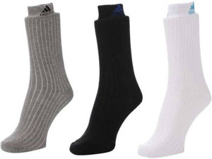 Adidas Men Solid Crew Length Socks