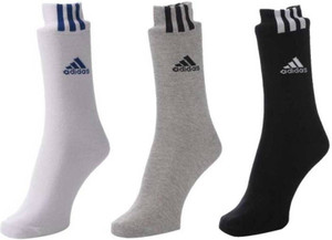 Adidas Men Solid Crew Length Socks