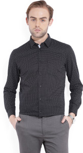 Arrow New York Men's Printed Formal Black Shirt