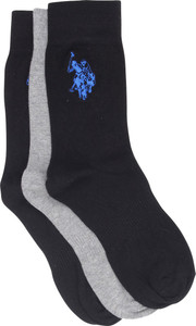 USPA Men Solid Crew Length Socks