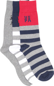 USPA Men Solid Crew Length Socks