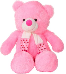 ToynJoy Lovable & Dazzling 3 Feet Pink Teddy Bear Stuffed Toy with Muffler  - 34 inch