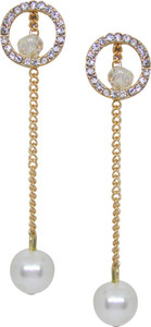 Jewelz Fashionable Golden Long Tassel Drop Earrings Metal Dangle Earring