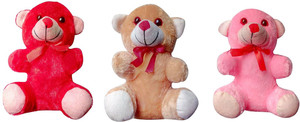 Goyal Cute Teddy Bear 3 pcs combo soft toy - 18 cm