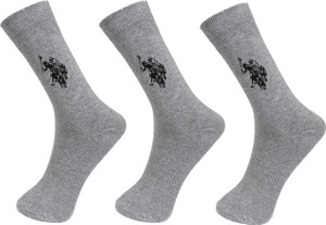 U.S. Polo Assn Men Solid Crew Length Socks