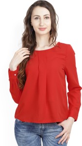 United Colors of Benetton Casual Full Sleeve Solid Women's Red Top